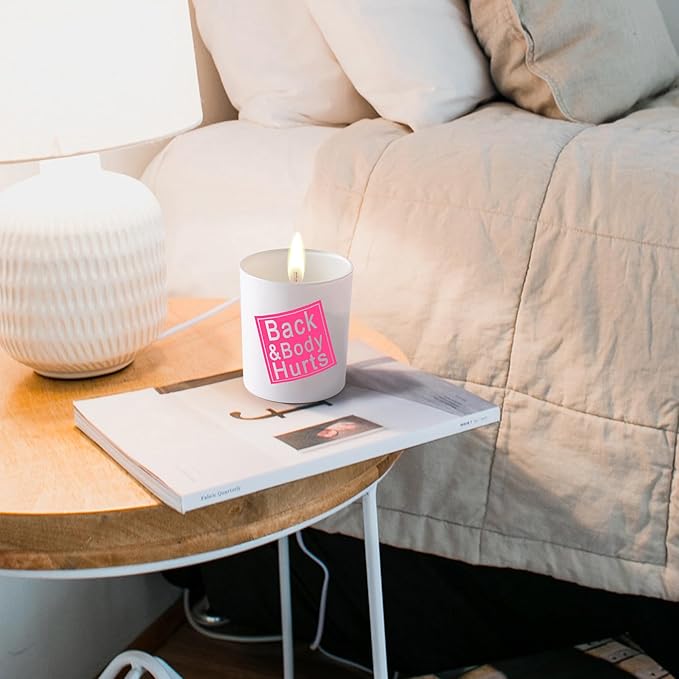 BFJLIFE Candles Gifts for Women Funny Unique Christmas Birthday Gifts for Sister Bestie Best Friend Her Wife Girlfriend Stocking Stuffers for Women Back and Body Hurts Lavender Scented Soy Candle