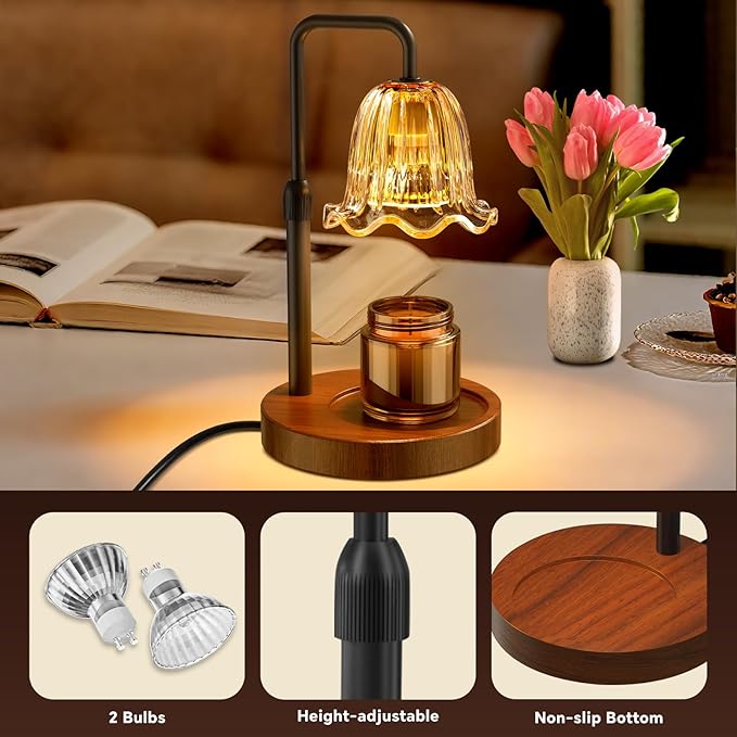 WarmEmbrace Candle Warmer Lamp with Timer Dimmer, Electric Candles Warmer Lamps for New Home Room Decor, Birthday Gifts for Women, Height-Adjustable Wax Melting Warmer Lamp for Jar Scented Candles
