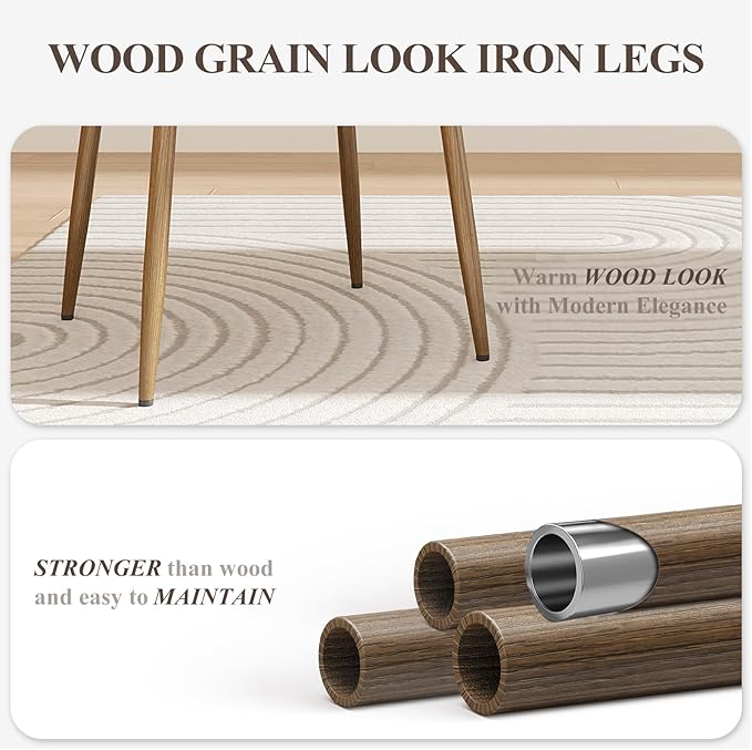 Dining Chairs Set of 2, Upholstered Dining Room Chairs with Metal Legs and Anti Slip Pads, Curved Back Kitchen Chair for Home and Restaurant Use, Light Grey