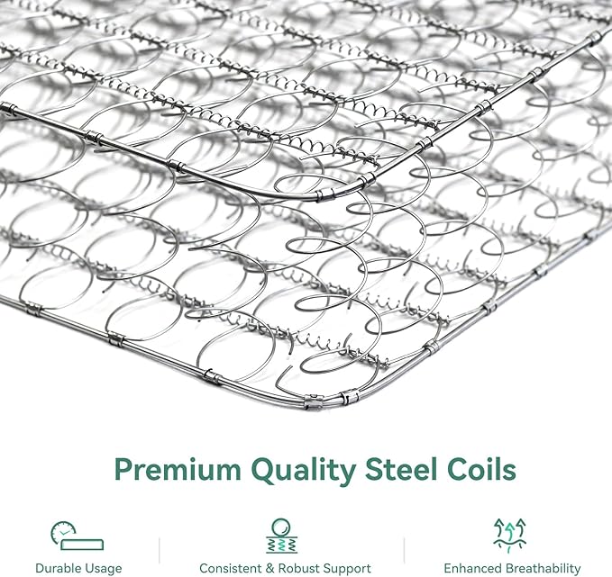 Novilla Twin Mattress, 6 Inch Twin Size Mattresses in a Box with Smarts™ Coil for Pressure Relief, Medium Plush Foam and Spring Hybrid Colchones with CertiPUR-US Certified for Kids