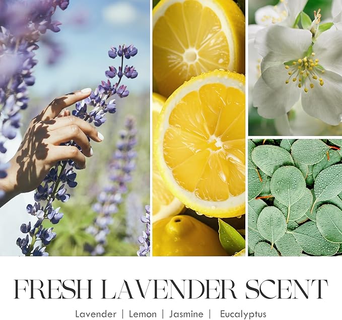 AOOVOO Lemon Lavender Scented Candle - Lavender Candle, Scented Candles, Soy Aromatherapy Candle, Soy Wax Candle, 9oz