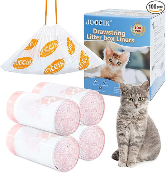 Cat Litter Bags for Automatic Litter Box Liners Compatible with MeoW SC01/C02/LR01, Waste Bags for X & MAX, 22" x 12.8" 100 Count