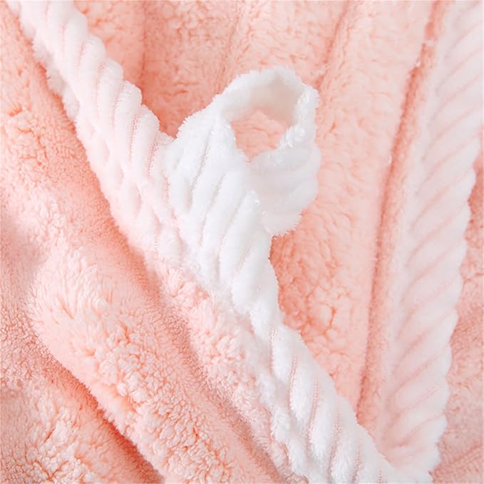 Soft Bath Towels Set, Microfiber Ribbed Oversized Bath Towels Extra Large for Bathroom, Home, Hotel, Spa, Beach, Pool, Gym (8-Piece Towel Set, Pink)