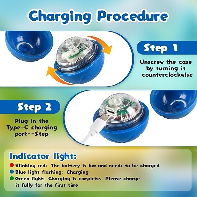 2 Pcs Shaky Ball Toy for Dogs, 2025 New Vibrating Dog Balls, Smart Jumping Ball Toy, Interactive Dog Balls, Automatic Rolling, Keep Them Busy, Suit for All Dogs(Orange+Blue)