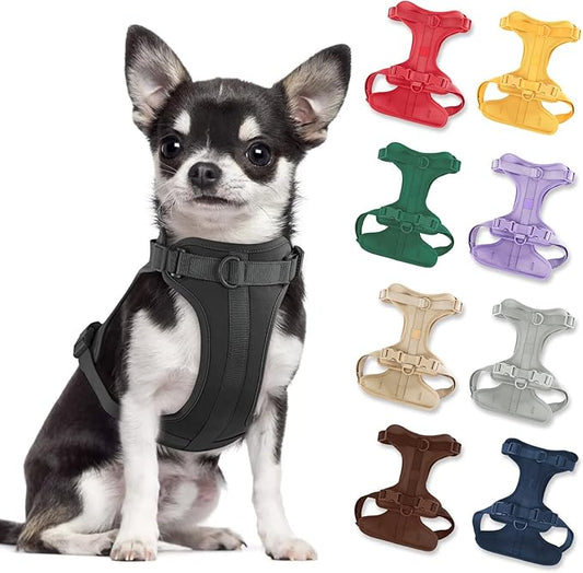 No Pull Lightweight Dog Harness: Adjustable Durable Breathable Mesh Pet Vest Harness with Soft & Comfortable Cushion, for Small Medium Large Dogs (XS, Black)