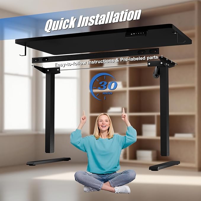 Whole Piece Standing Desk with Wheels Adjustable Height- Mobile Stand up Desk with Lockable Casters, Portable Sit Stand Desks Electric for Home & Office Workstation