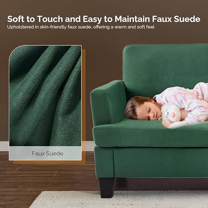 VINGLI Green 83" Sofa Couches for Living Room, Modern Comfy 3 Seater Couch 25.6" Deep Seat Upholstery Cozy Sofas for Small Space, Bedroom, Apartment, Home Office