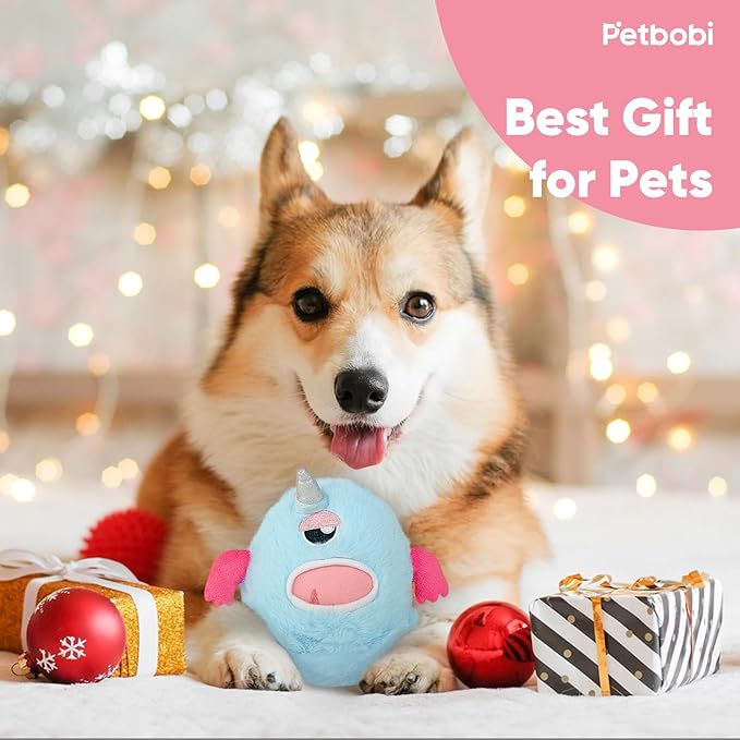 Petbobi Interactive Dog Toys Monster Active Ball for Dogs with Batteries, Self Moving Balls and Plush Cover for Small & Medium Dogs to Chase, Dog Toy Squeaky Crazy Bouncer Ball, Mystic Unicorn Bobby