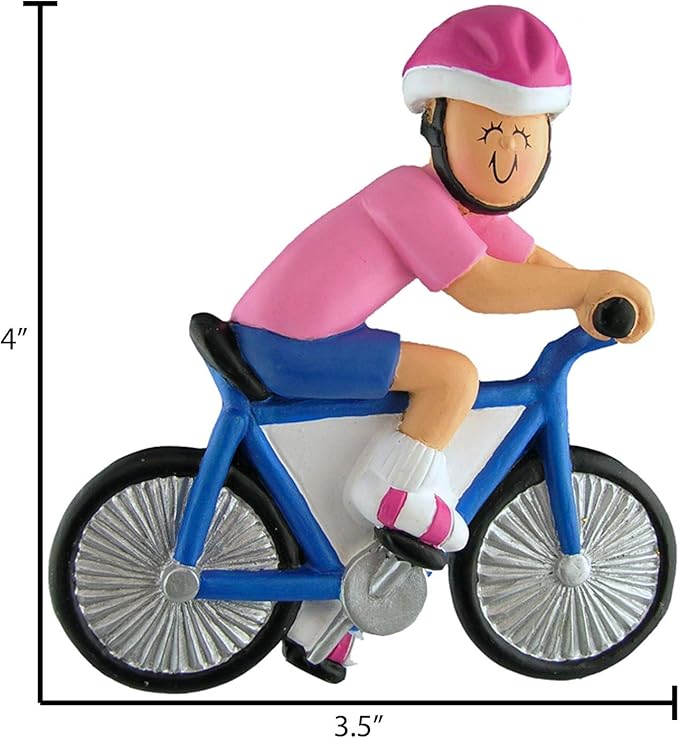 Personalized Cycling Ornament 2025 - Bike Ornaments for Christmas Tree Female in Pink Cycling Gifts Dirt Bike Ornament Workout Fitness Exercise Ornaments by Elves