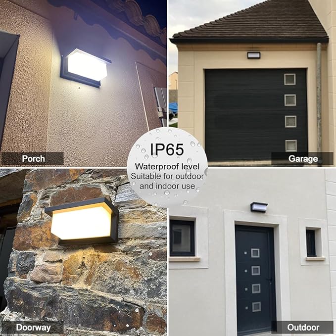 Sytmhoe Outdoor Lights Wall Mounted,Modern LED Sconce Outside Wall Lamp, 3 Colors 24 Watts Outdoor Lights for House Corridor Porch Garage Cafe Villas Hotel Lighting