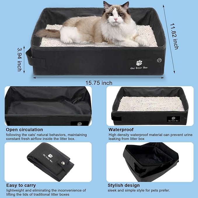 Soft-Sided Cat Carrier with Litter Box for Traveling & Camping, Pet Bag Fit Pets Up to 20lbs,17.7' * 11.8 * 11.8 inches Cat Travel Carrier Pink