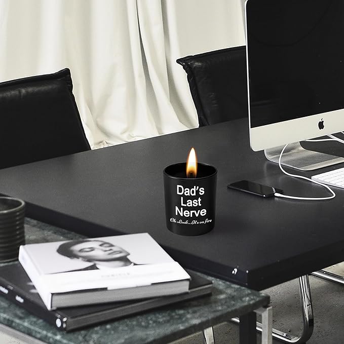 BFJLIFE Gifts for Dad from Daughter/Son Funny Unique Fathers Day Christmas Birthday Gift for Dad Stocking Stuffers Dads Last Nerve Sandalwood Scented Soy Candles