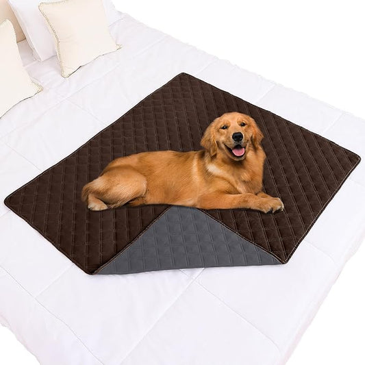 Smiry Waterproof Dog Blanket, Reversible Dog Bed Cover Pet Blanket, Soft Pet Couch Covers for Sofa Washable, Bed Couch Sofa Furniture Protector for Puppy Cat Kids (40"x50", Chocolate/Dark Grey)