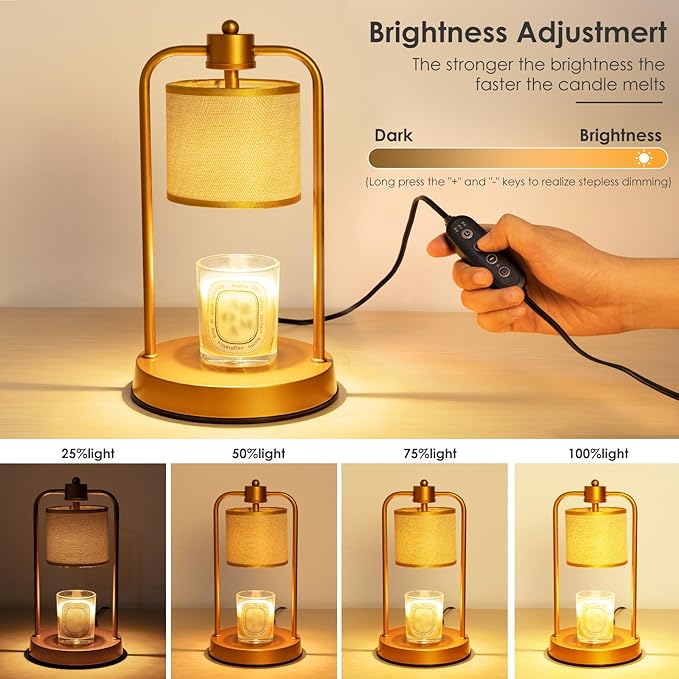 Candle Warmer Lamp Electric with Timer: Wax Melts for Warmer Yankee Candles Large - Dimmable Candle Warmer for Birthday Christmas Gift Bedroom Home Decor