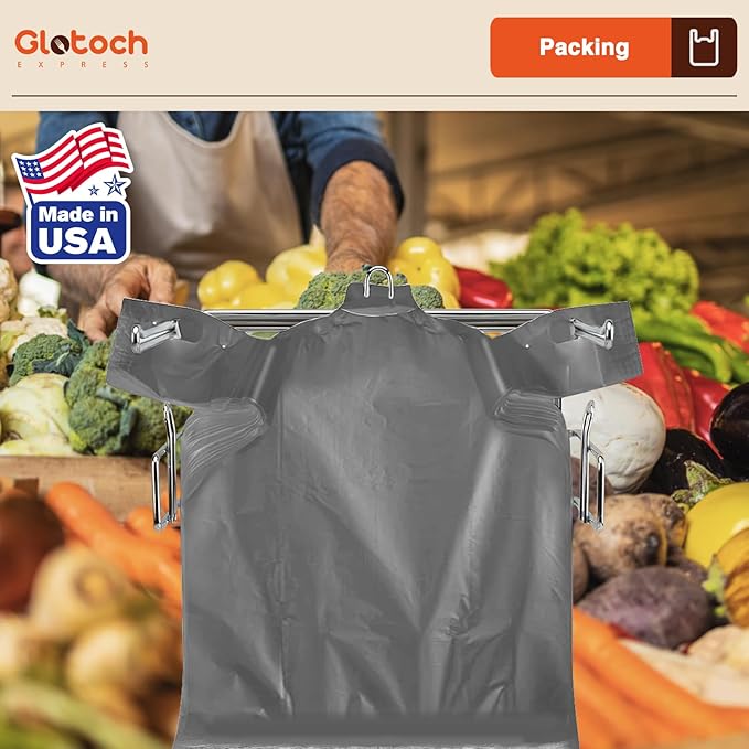 Glotoch 500 Count Economical Cat Litter Bags 4 Gallon Gray, Leak-Proof, Disposable Cat Waste Trash Bags for Pet Poop, Plastic T-shirt doggy bag for Kitty Garbage 12" x 6.5" x 21"
