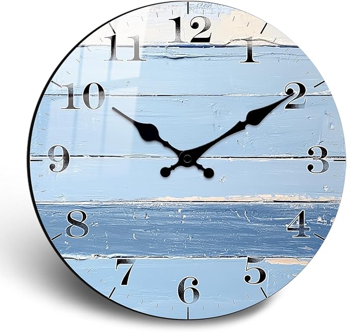 Large Vintage Wooden Wall Clock for Office Decor - 16 Inch Silent Battery Operated Round Clock, Highland Cattle Design - Non-Ticking Wall-Clock for Farmhouse, Living Room