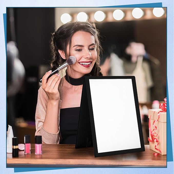 Foldable Portable Full Length Mirror for Dorm Dance Backstage Camping Travel Hanging Folding Makeup Body Mirror for Dancers Artists Home Aestheticians Spa(Black,33.5" X 13.4")