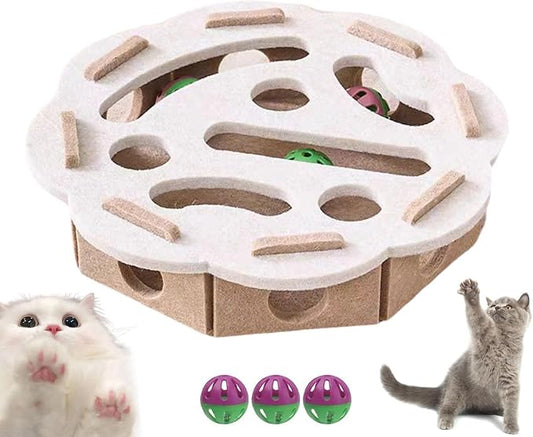 2025 New Cat Scratch Puzzle Box, Cat Nail File Enrichment Box, Nail File Stress Free ＆ Cats Puzzle Treat Dispenser, Durable, Interactive Scratching Post for Indoor Kittens to Scratch (Camel, Round)
