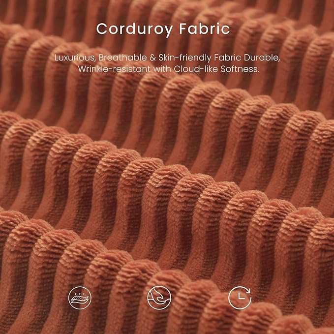 Compression Sofa - 79'' Convertible Sofa Bed, Boneless Couch in a Box, Modular Corduroy Foldable Sleeper Sofa with 2 Pillows, Loveseat Couches for Living Room (Corduroy Fabric, Orange)