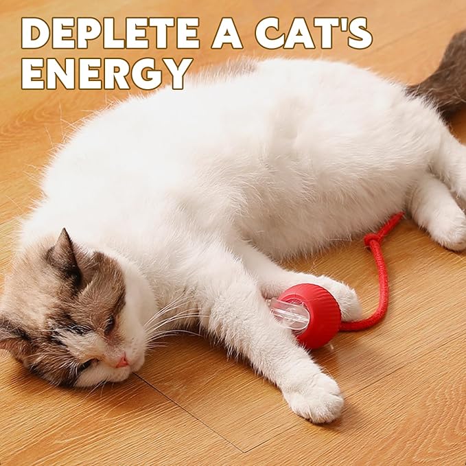 Chewie Viral 360 Smart Automatic Rolling Pet Ball - Interactive Dog & Cat Toy (Red)