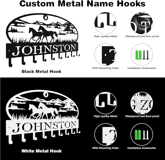 Personalized Galloping Horse Key Hook Wall Mount,Fashion Wall Key Holder of Galloping Horse in Mountain Landscape,Metal Key Rack for Wall Decor,Office,Entryway