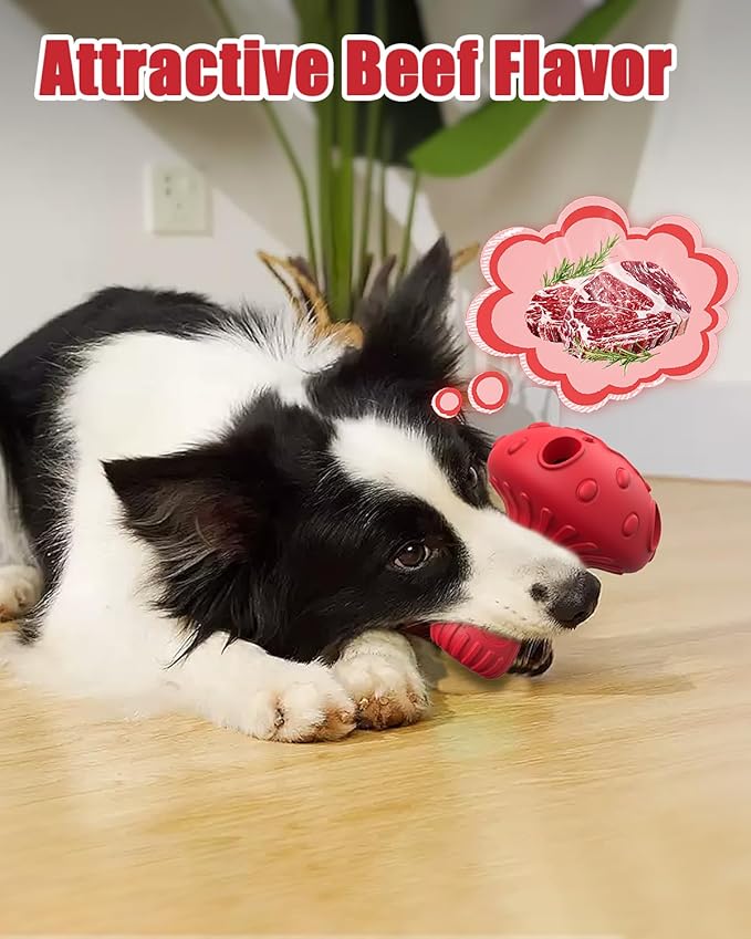 Dog Chew Toys for Aggressive Chewers, Rubber Treat Dispensing Stimulation Toy to Keep Them Busy, Durable Interactive Enrichment Puzzle Toy for Medium Large Breed Dogs