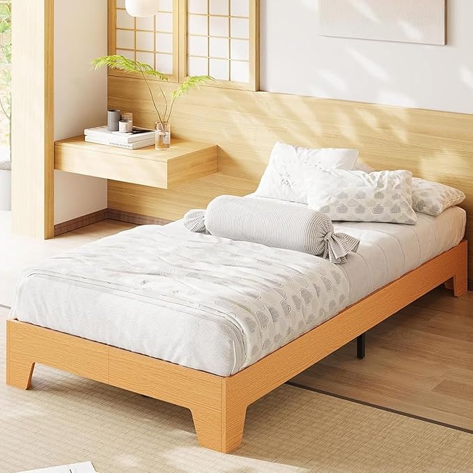 Garvee Wood Platform Bed Frame, Twin XL Bed Frame, Wood Slat Support, No Box Spring Needed, Easy Assembly, Noise-Free Design, Underbed Space for Storage