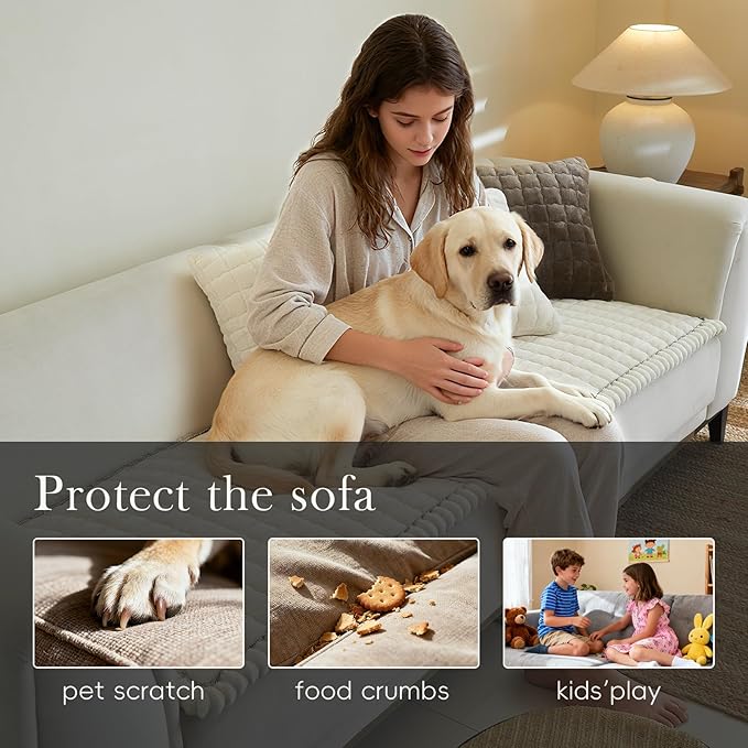 Couch Covers for 3 Cushion Couch Sofa Pet Friendly,Non-Slip Sofa Cover Washable