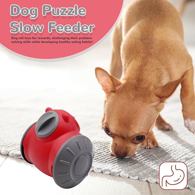 Dog Treat Toy - Interactive Dog Toys for Boredom, Treat Dispensing Enrichment Mental Stimulation (D)