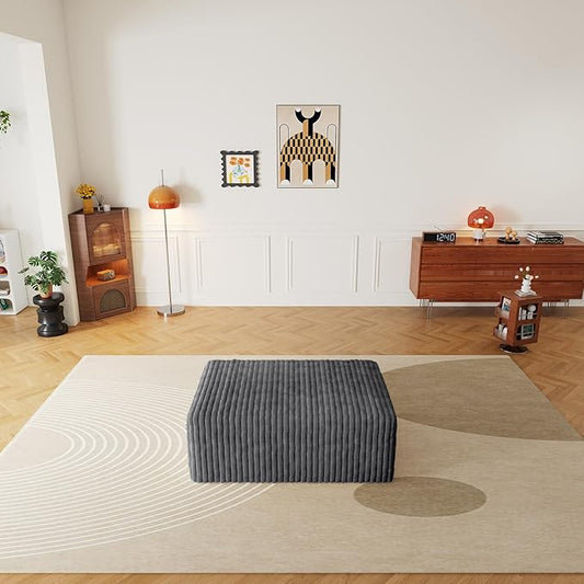 Cloud Sectional Couch with L-Shape Chaise,4 Seat Modern Modular Sofa with Deep Seat (Gray, Ottoman)