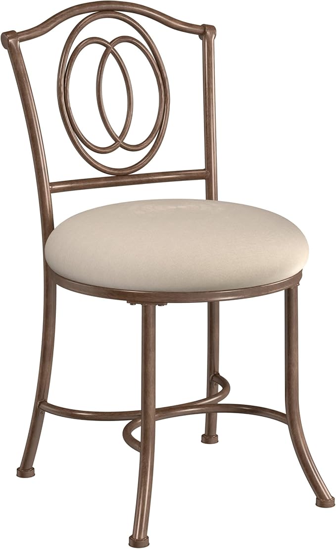 Hillsdale Emerson Metal Vanity Stool, Golden Bronze