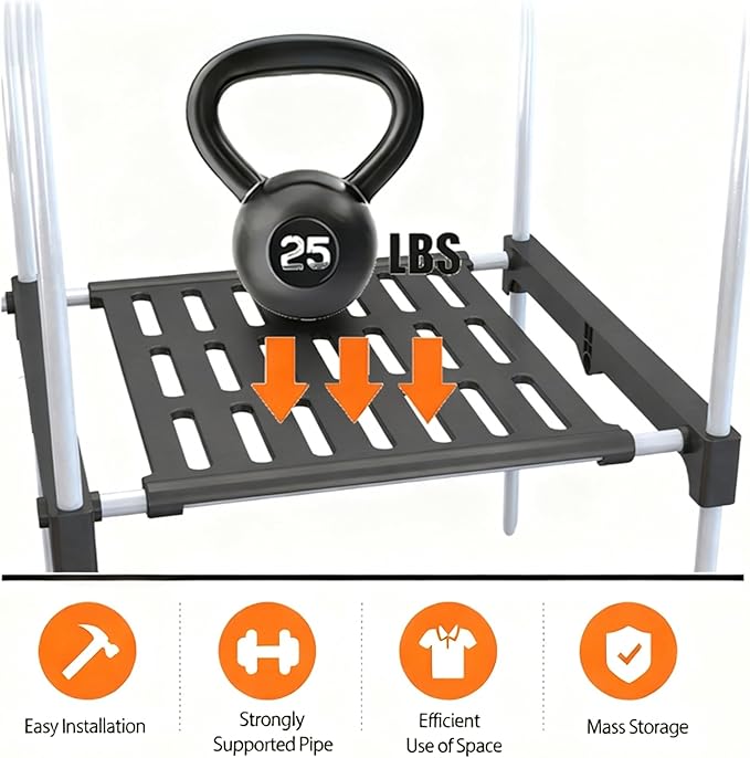 Portable Wardrobe, Clothes Organizer, Easy Hanger Wardrobe, Multiple Dividers and 3 Drawers, 6 Side Pockets Large Capacity (Durable Black)