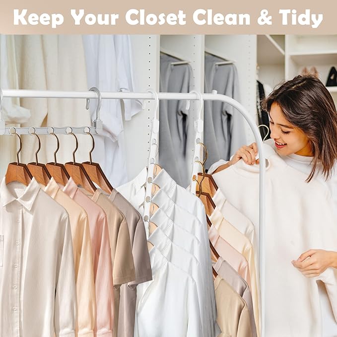 24 Pack Hangers Space Saving Magic Space Saver Storage Smart Plastic Clothes Hanger Organizer Closet Organizers and Storage for Closet Apartment College Dorm Room Essentials,Black White Grey