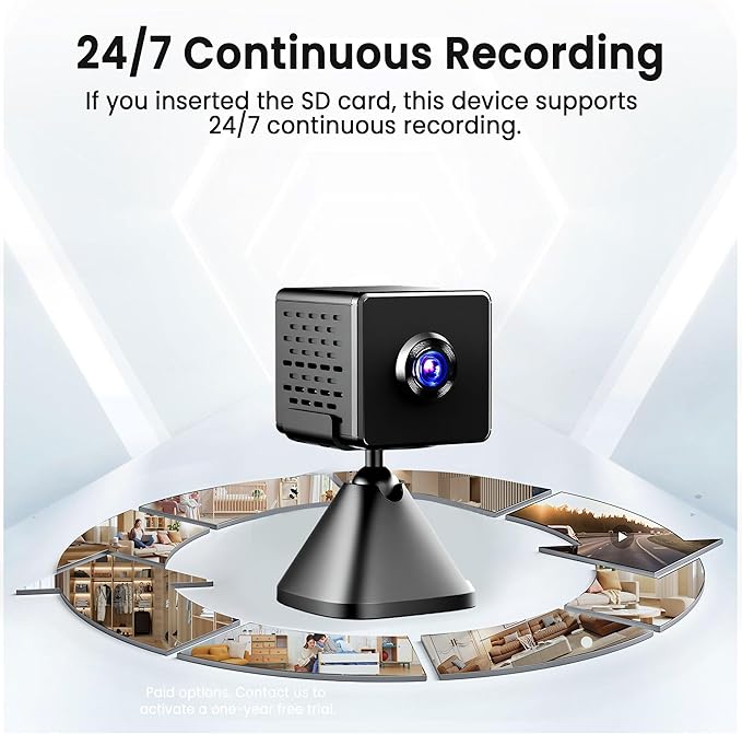 Hidden Camera, Spy Camera with Real-Time Recording, AI Motion Detection 4K Nanny Cam Hidden Camera, Mini Camera with Cloud & SD Storage, Night Vision Spy Cam, Indoor Camera for Baby, Pet and Older