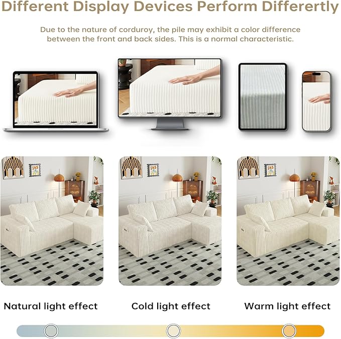 94" Cloud Sectional Couch with L-Shape Chaise,4 Seat Modern Modular Sofa with Side Pockets,Upholstered Couches for Living Room Bedroom, Boneless Couch,No Assembly Required