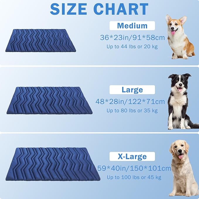 SCENEREAL Dog Cooling Mat for Crate, Thicken Self-Cooling Dog Pad Reversible (Cool & Warm), 48"x28" Pet Cool Bed for M Large XL Dogs,Kennel Sofa Mats Machine Washable, Durable Non-Toxic Gel, Outdoor