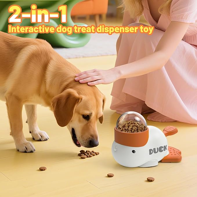 Dog Interactive Treat Dispenser Toy Food Puzzle Slow Feeder Duck-Shaped Dog Puzzle Feeders for Small Medium Dogs Cats IQ Training Reduces Bloating for Healthy Eating