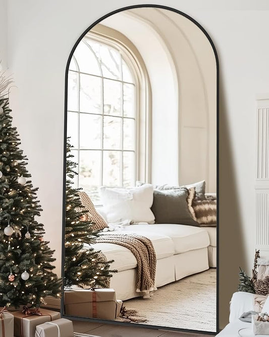 Floor Mirror, 78"×38" Full Length Mirror with Stand for Bedroom Living Room, Black