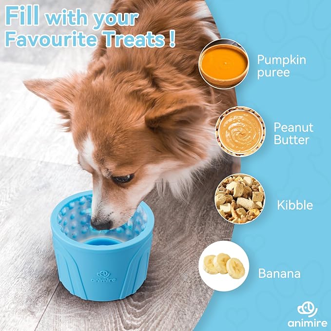 Dog Slow Feeder Lick Bowl, Anxiety Relief Dog Licking Mat Treat Dispenser, Non-Slip Anti-Choking Slow Eating Lick Bowl for Small Medium and Large Breed Dogs, BPA Free Silicone