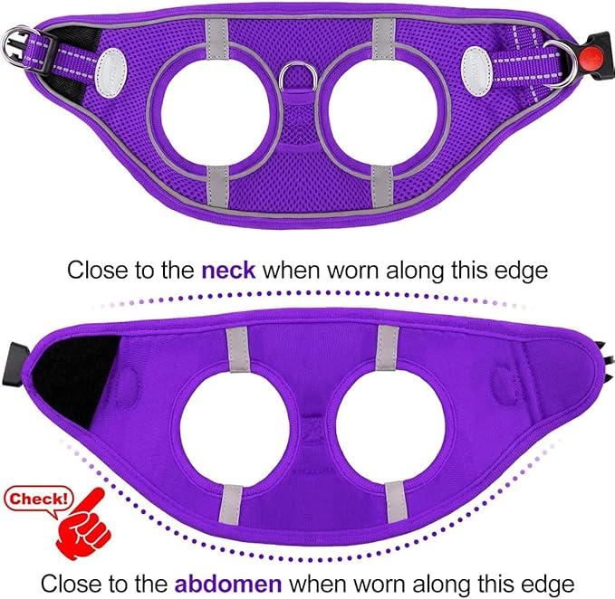 Joytale Small Dog Harness, Breathable Mesh Step-in Vest, Reflective Soft Padded Harnesses for Cats and Puppies Dogs, Purple, XXXS