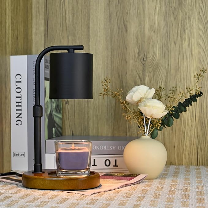 Candle Warmer Lamp Timer for Women Mom, House Warming Gifts New Home Decor, Modern Farmhouse Decor, Candle Warmer for All Jar Candles with 2 Bulb Black