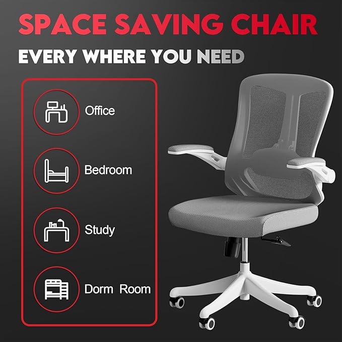 Ergonomic Office Chair - 400LB Comfy Desk Chairs with Adjustable Headrest and Lumbar Back Support, Mesh Computer Chairs with Wheels and Arms for Home Office, Study, Bedroom and Dorm (03grey)
