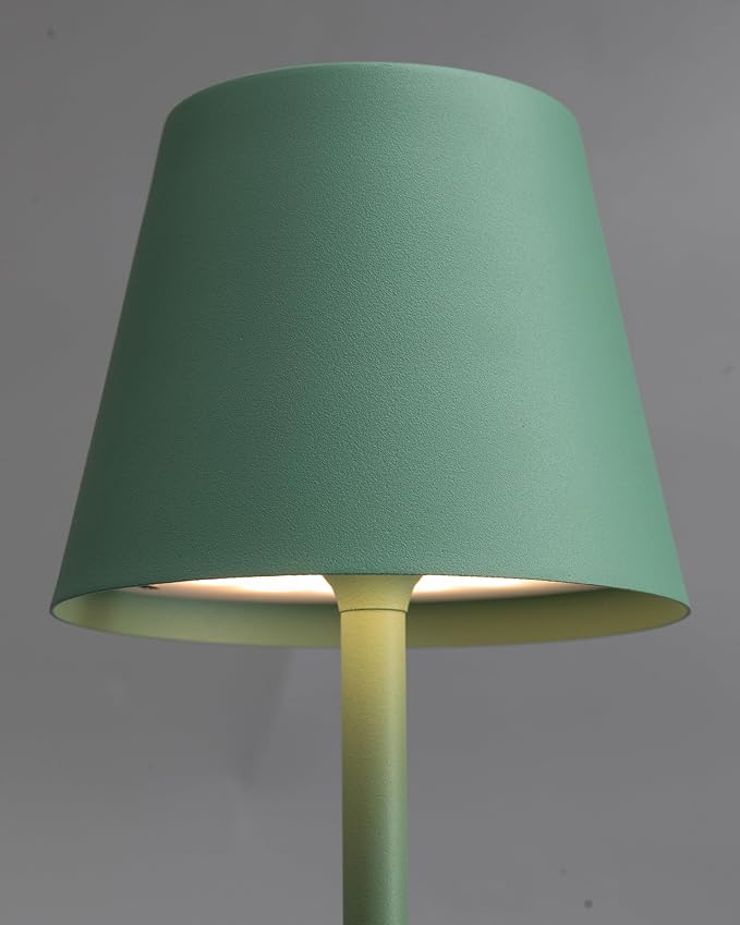 KDG 2 Pack Cordless Table Lamp,Portable LED Desk Lamp, 4000mAh Battery Operated, 3 Color Stepless Dimming Up, for Restaurant/Bedroom/Bars/Outdoor Party/Camping/Coffee Shop Night Light(Green)