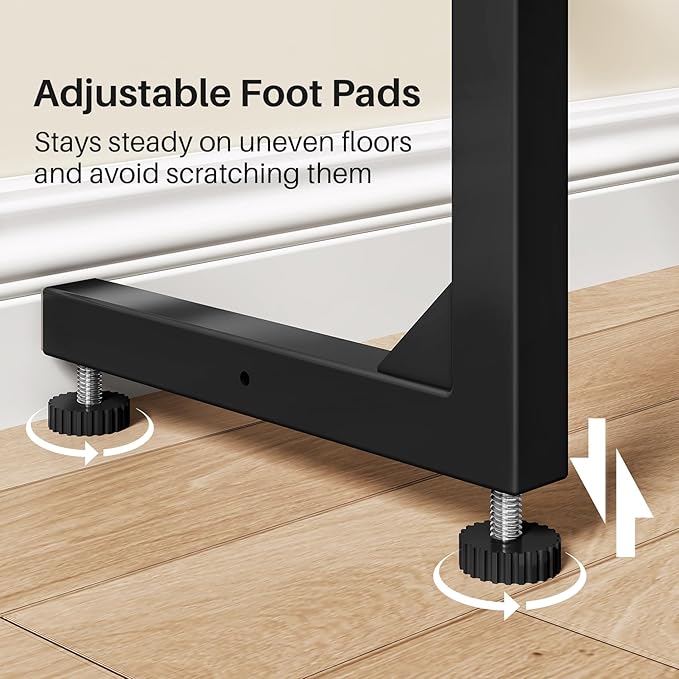 Kitstorack 2-Pack Black Console Table, 7.9" Deep Panel, Adjustable Height (25"-33") & with 2 Power Outlets, Behind Sofa Couch Table, Use Together or Separately - 79" L