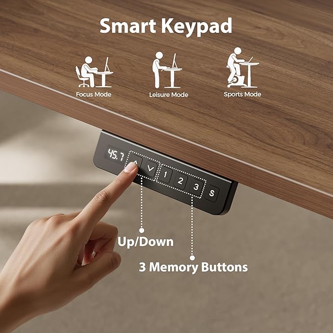 Agilestic Triple Motors 73" x 60" L Shaped Standing Desk, Electric Standing Desk Adjustable Height, Extra Large Desktop Corner Table for Home Office, Gaming Workstation, Splice Board, Dark Walnut