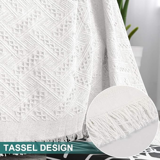 MYSKY HOME Couch Cover White Sofa Covers Small Chair Cover Geometrical Couch Recliner Cover for 1 Cushion Couch Washable Futon Sofa Throws Single Sofa Slipcovers for Dogs (Medium, 71" x 91", White)