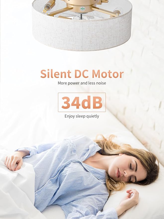 Ceiling Fans with Lights, 20" Boho Ceiling Fan with Light Flush Mount, Drum Rattan Low Profile with 6 Speeds, Remote Control for Bedroom, Nursery, Living Room