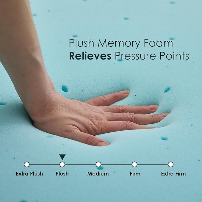 FDW | 8" Full Mattress + 2" Cooling Mattress Topper | Gel Memory Foam | Medium Firm Feel | White | with Washable Cover for Cool Sleep and Pressure Relief | Bed in a Box, CertiPUR-US Certified