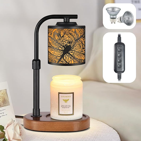 kobodon Candle Warmer Lamp with Timer, Electric Candle Lamp Warmer Christmas Birthday for Mom Women Home Bedroom Decor Wax Melt Warmer for Scented Wax with Jar Candles (Dragonfly)