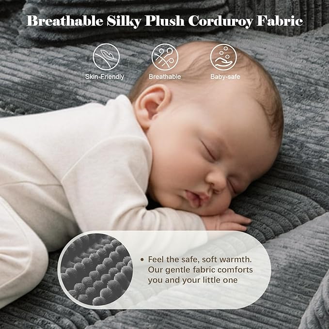 106'' Boneless Couches for Living Room, L Shaped Modular Sectional Sofa with Chaise Lounge, Faux Rabbit Fur & Layered Cushion Deep Seat Cloud Couch, No Assembly (Dark Grey, 130 U Shaped)